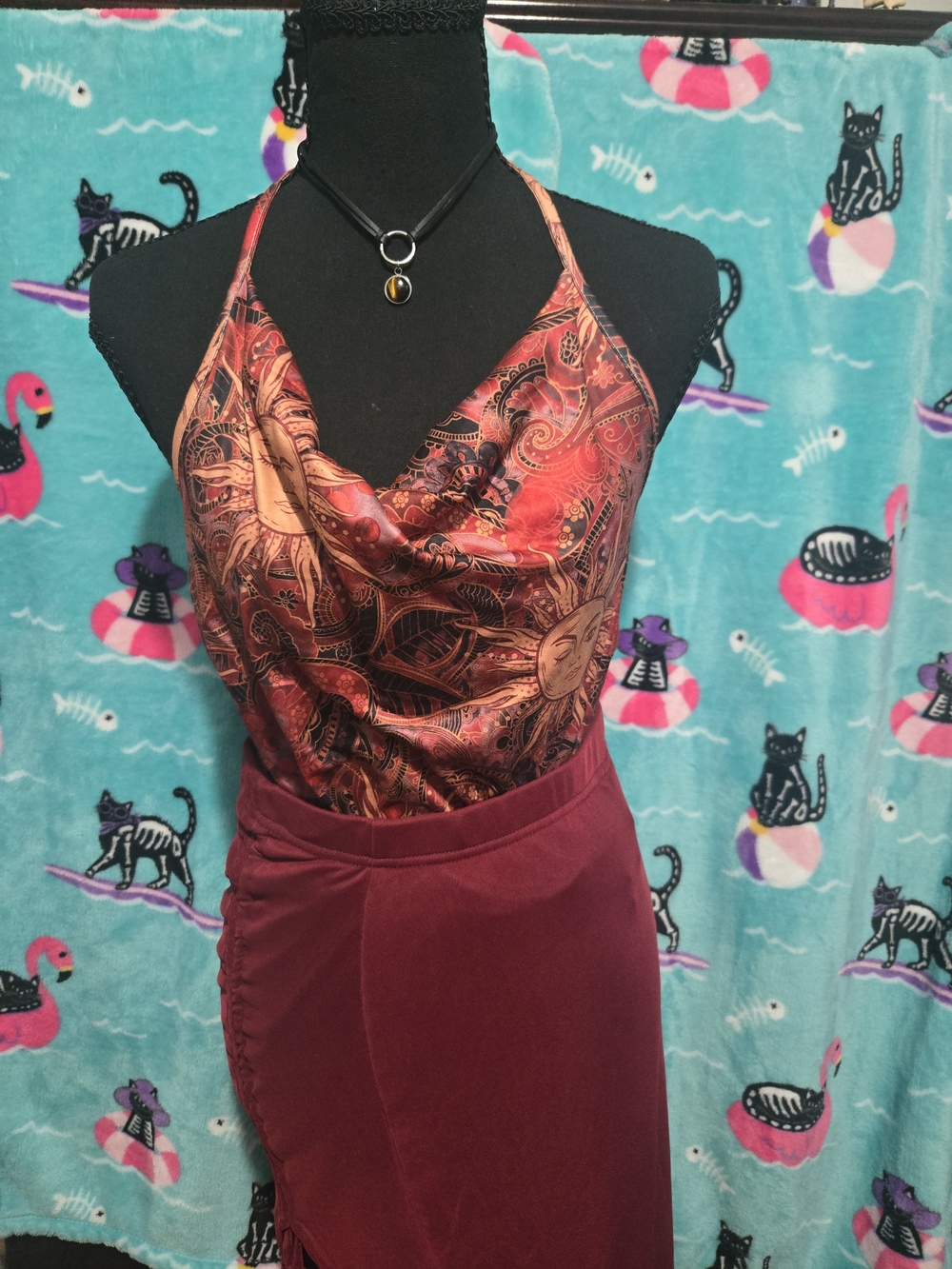 Whimsical Goth / 90s Style Celestial Matching 2-Piece Outfit Set